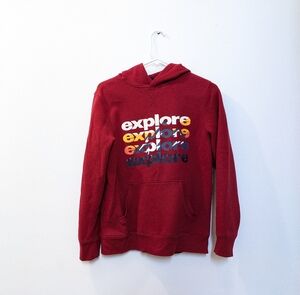 Sonoma Goods For Life Red Explore Graphic The Supersoft Hoodie Sweatshirt Boys L